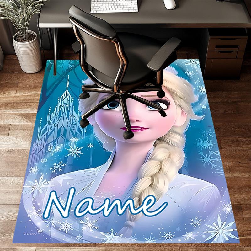 Custom Frozen Mat Personalized Name, Polyester Washable Indoor Entryway Rug, Gift for Christmas, Easter, Thanksgiving Day