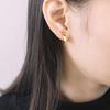 Earrings for 18K Silver No Fall For Everyday For Gift FH.bird Women, Painless, Simple, Gold, "Curved Design", Hypoallergenic, 925, Non-Pierced