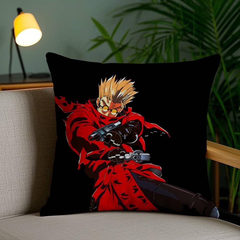 Cool Anime T-Trigun Pillow Case Sofa Short Plush Double-sided HD Printing Room Home Office Gift Cushion Cover