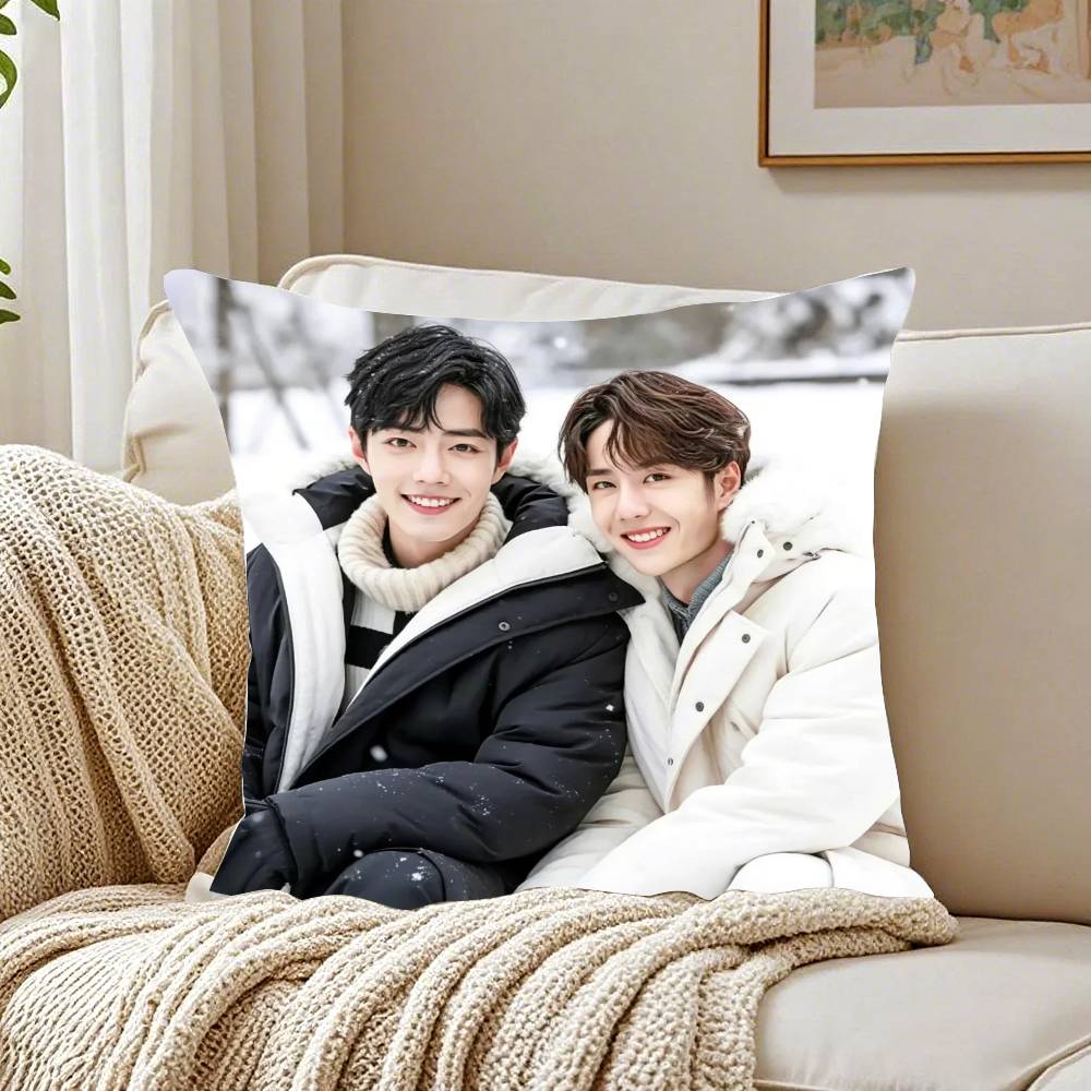 

cpСяо Чжань Ван Ібо cp Наволочка З малюнком Наволочка для вітальні Подушка на диван Покришка для подушки та Декор спальні 12x12Inch