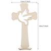 24PCS Wooden Crosses Standing Candlestick Projection Jesus Crucifix Christian Baptism Table Centerpieces First Communion Decor