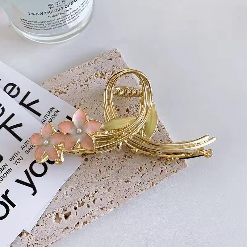 Elegant Tulip & Lily Hair Clip - Large Fairy Claw for Stylish Back-of-Head Design