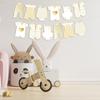 2pcs Neutral Gold Baby Shower Paper Garland, Pre-Assembled Baby Boy Banner Baby Girl Sign Gender Reveal Decorations Various Baby Clothes Banner for