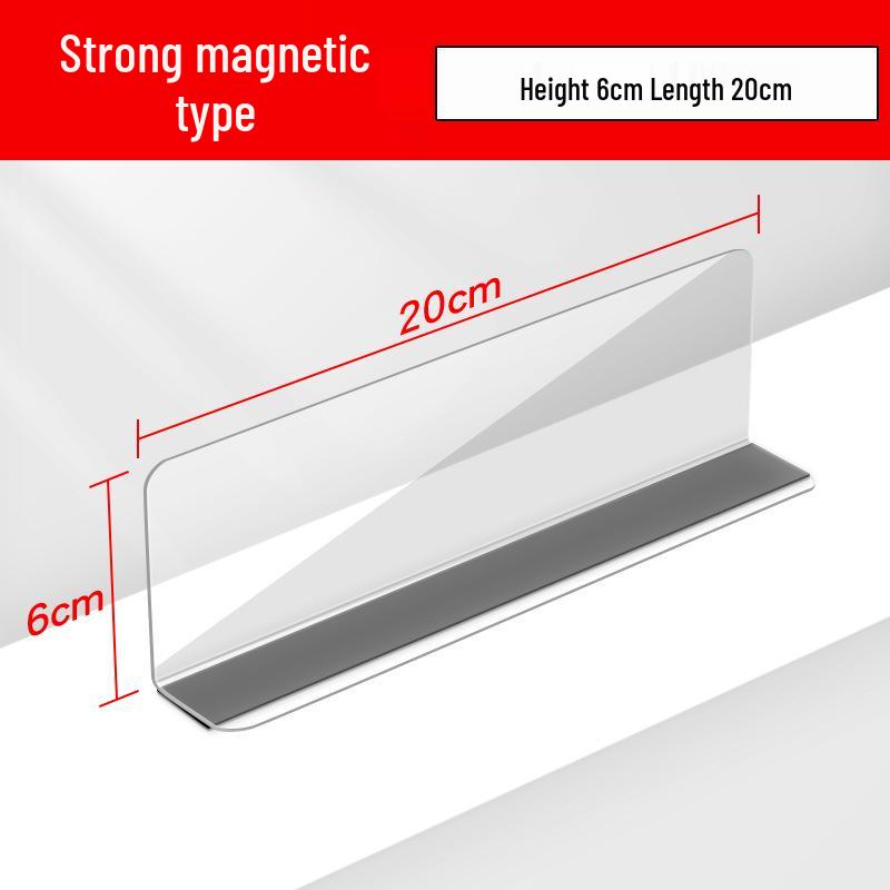 Transparente L-förmige magnetische PVC-Regalteiler für Supermärkte und Kioske