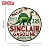 Vintage Dino Aluminum Garage Sign, Retro Gas Oil Decor Collectible for Car Lover