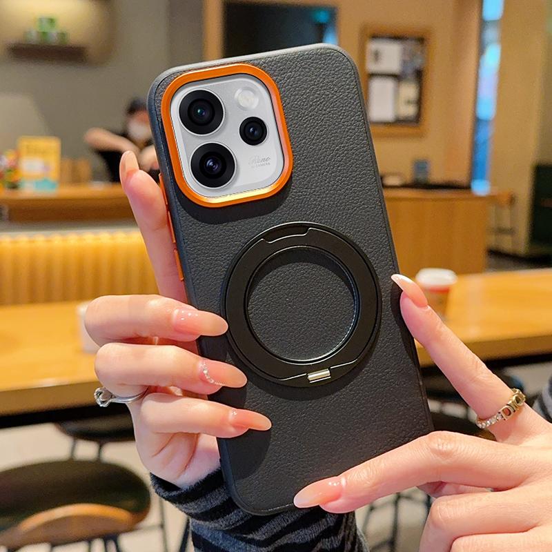 Mit Halter Handyhülle Für OPPO Reno 15 Pro Magnetisches Kabelloses Ladegerät PC Harte Schale Schutz Hülle Einfarbige Stoßfeste Rückseite