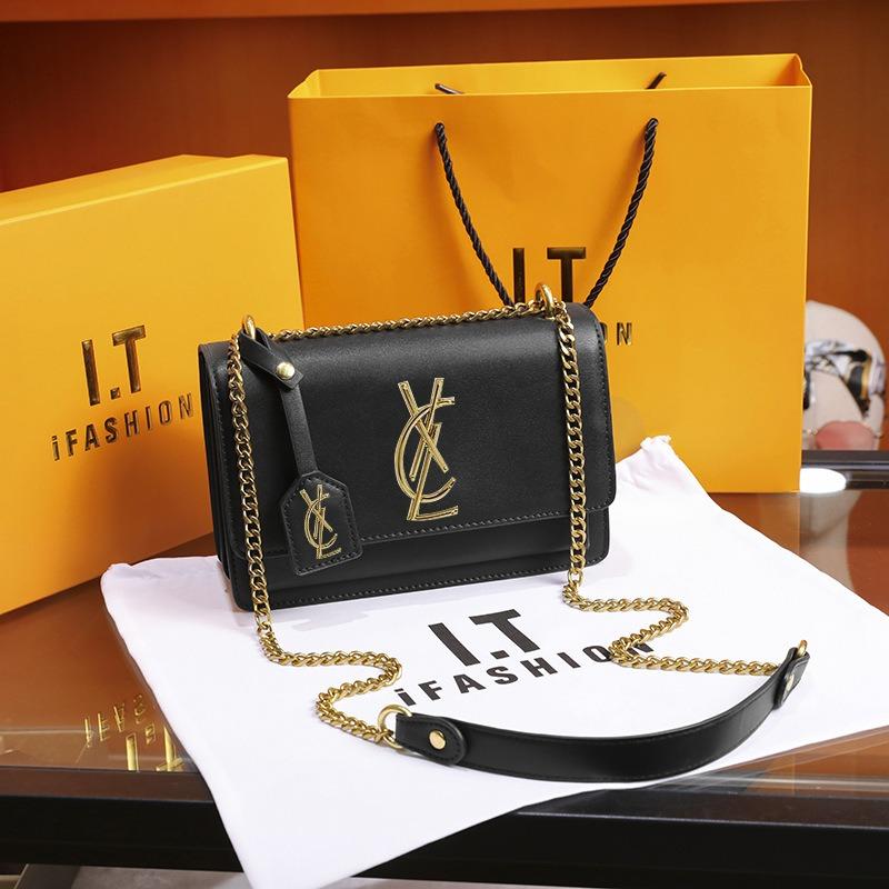 Bolso de cuero de álamo, nuevo bolso bandolera versátil de verano para mujer, bolso de cadena, bolso cuadrado pequeño de alta gama para mujer