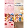 1 Set Couple Miniature Figurine Set Cute Boy Girl Showpiece for Home Decor Bookshelf Decoration
