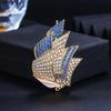 New High-end Exquisite Sailing Brooch Alloy Diamond-encrusted Fashionable and Elegant Blazer Accessories Pin Brooch Wholesale
