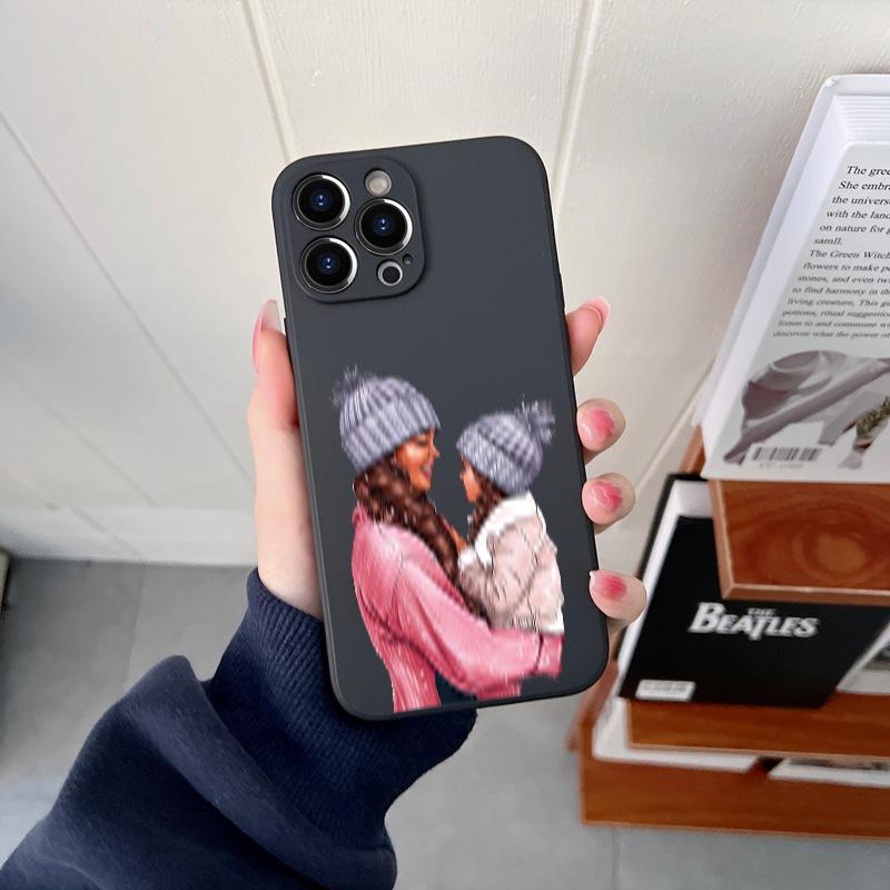 Queen Hair Baby Mom Girl Original Square Liquid Phone Case For iPhone 14 11 12 13 Pro Max Mini X XS XR 7 8 Plus SE2 DIY Cover