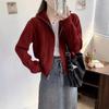 Frühling und Herbst Neu Damen Locker Doppelreißverschluss Allround Strickjacke Pullover Jacke