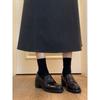 Schafslederversion~ Leder dicker Absatz schwarz retro pendeln Ein-Pedal-Slipper Damen 2025 neue kleine Lederschuhe Einzelne Schuhe