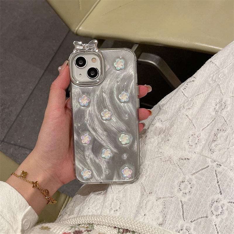 

Роскошный чехол с бантом Aurora Laser Flower для iPhone 15 Pro Max 14 Plus 13 12 Pro 11, универсальный защитный чехол от падения iPhone 11