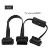 16 Pin Male To Dual Female OBD2 Splitter Flat Extension Cable Adapter with Switch
