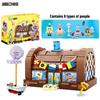 Areax Spongebob Squarepants Crab Burger King Restaurant Cartoon Puzzle Building Blocks Children'S Birthday Gift Anime Ornament