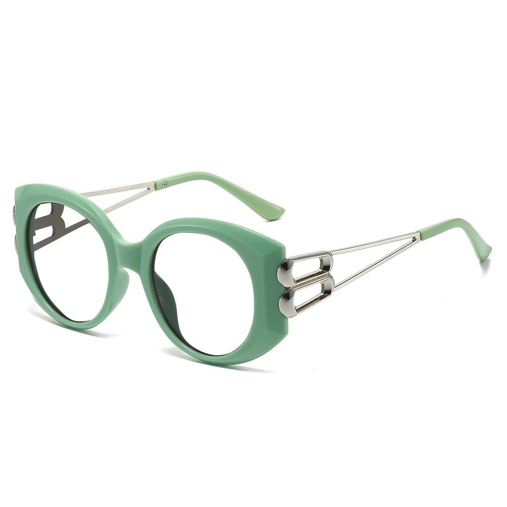 Designer Oversized Myopia Glasses Trendy Blue Light Blocking Luxury Women Eyewear Big Round Shortsighted