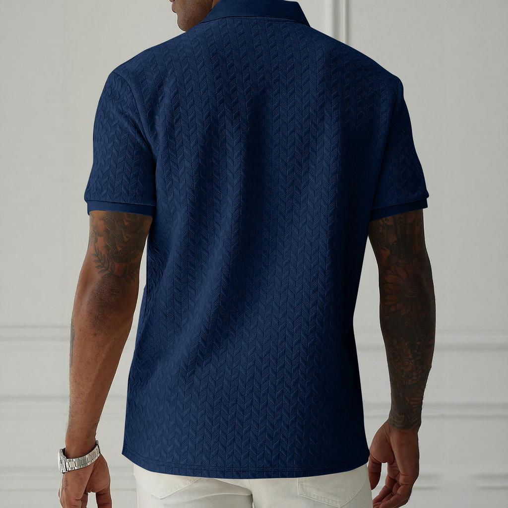 Men's Solid Color Botton Short Sleeve Top Men's Casual Fashion Shirt