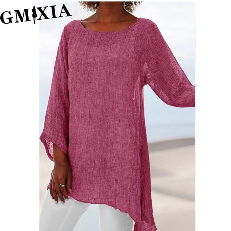 GMXIA Damenmode Lässig Einfarbig Druck Blusen & Hemden