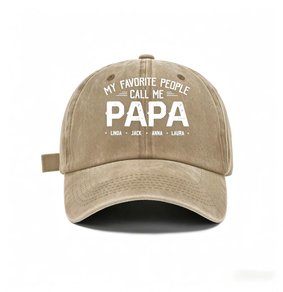 Personalized Vintage Washed Denim Cap for Grandpa, Dad – Custom Baseball Hat for Men, Father's Day Birthday Gift for Daddy, Papa