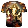 Hindu God Men's T-shirt, Religious Belief 3D Printed Aslan Vishnu Devotee Cosplay T-shirt, Hip-hop Outdoor Sports Top