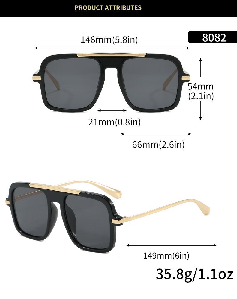 New Trendy Large Square Sunglasses for Women & Men - Fashionable, Versatile, High-End Feel, Sun Protection, Perfect for Cycling