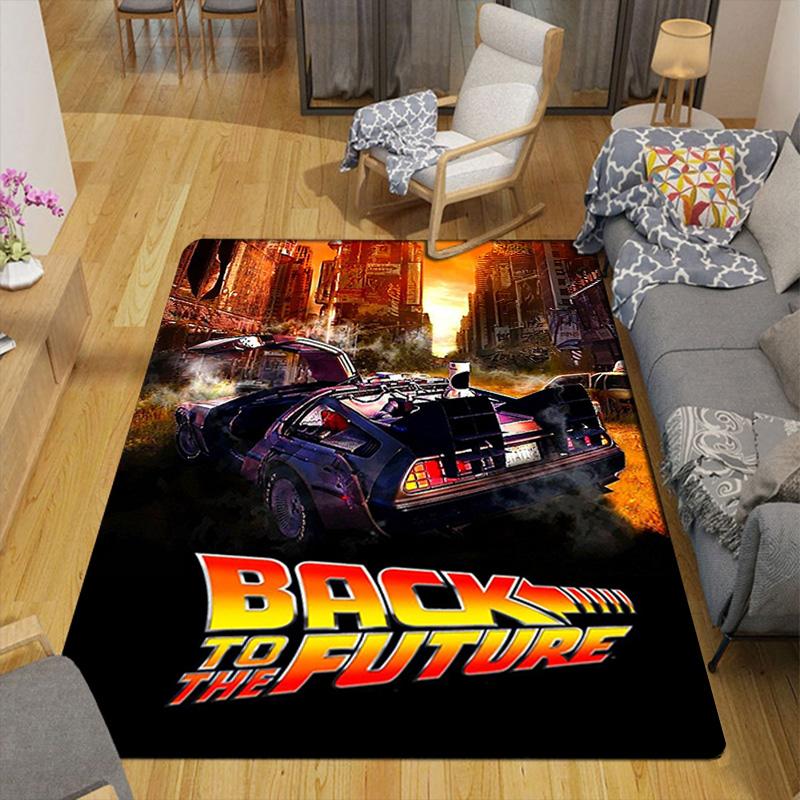 Back To the Future DeLorean Rug Floor Mat for Living Room or Bedroom Soft and Comfortable Carpet a Gift for Birthday and Holiday.SFF0917329