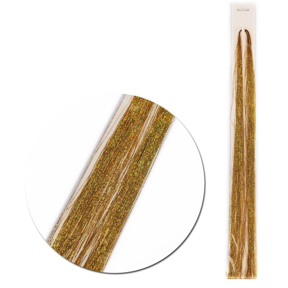 Straight Sparkly Ponytail Braiding Headdress Sparkle Shiny Hair Tinsel Rainbow Silk Hair Extensions