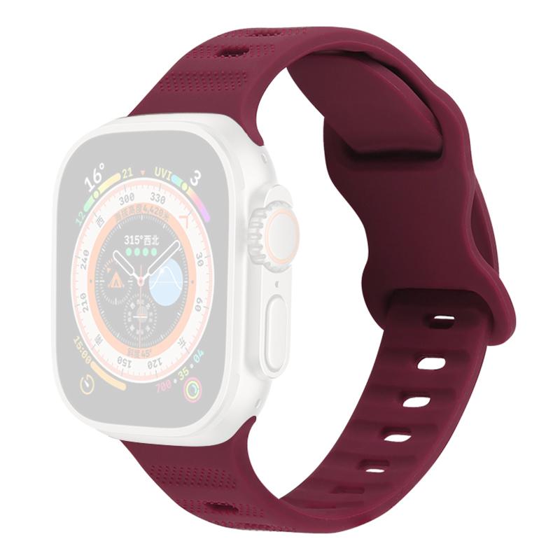 Watch Strap for Apple Watch Series 10 42mm/9 8 7 41mm/SE (2023) SE (2022) SE 6 5 4 40mm/3 2 1 38mm Silicone Watch Band Butterfly Buckle Wrist Strap