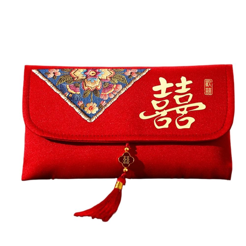 Brocade Cloth Tassel Brocade Red Envelope New Year Money Bag  Chinese Wedding
