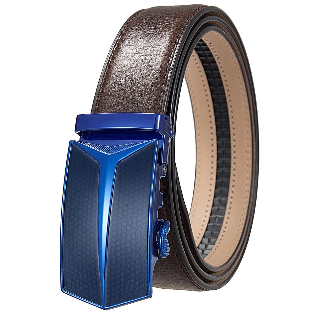 Men'S Belt, Automatic Buckle Cowhide Belt Casual Business Ly36-1314-1