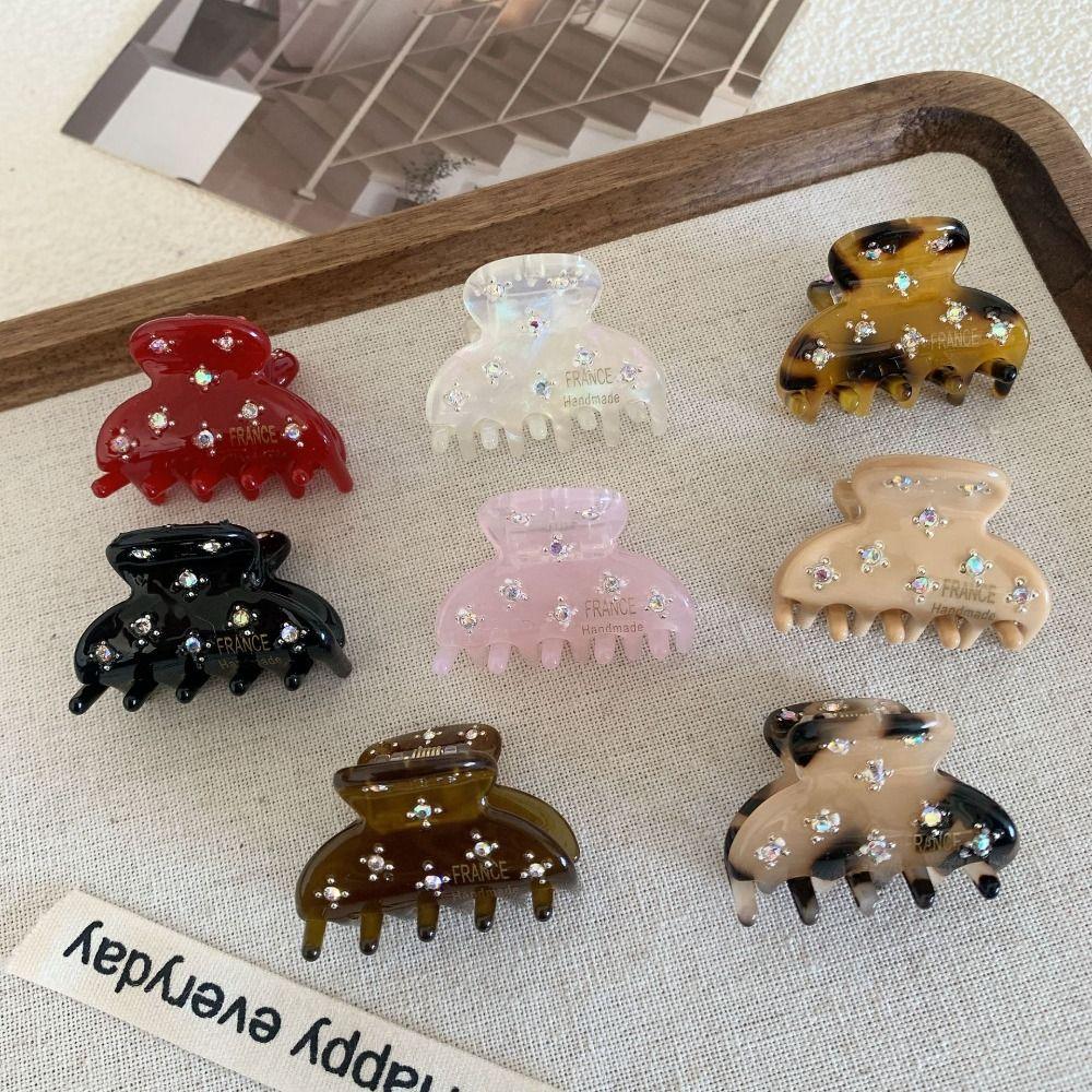 Acetic Acid Rhinestone Hair Clip Babysbreath Mini Hair Claw Fashion Acetate Hairpin Streetwear