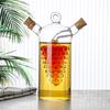 Double-layer Glass Oil Jug 2-in-1 Oil Vinegar Bottle Home Creative Double-mouth Cork Shaped Glass Oil Jug Kitchen Seasoning Tool