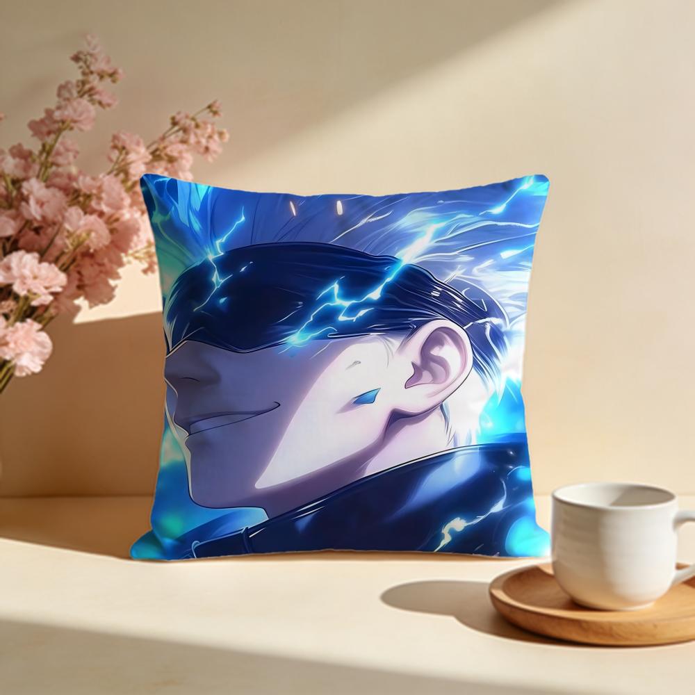 Fashion JJujutsu Kaisenes Cushion Cover Stylish Washable Pillow Cover Ideal for Couch Bedroom Car Decoration