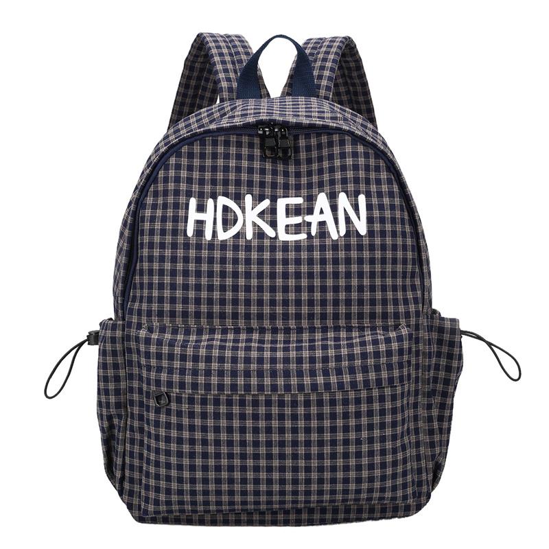Junior School Bag Women's Check Backpack College Style Travel Backpack