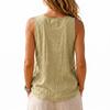 Summer Women Sleeveless Tank Top Casual Solid Color Vintage Linen Cotton Loose Fit Simple Commuting Vest