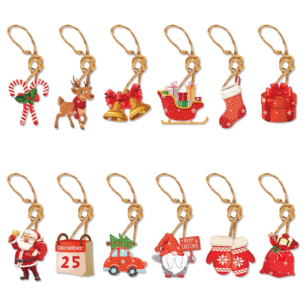12 Stück Weihnachts Lebkuchenmann Weihnachtsmann Krücke Ornamente Weihnachtsbaum Hängedekorationen Papieranhänger 2024 Neujahr DIY Anhänger Kinder