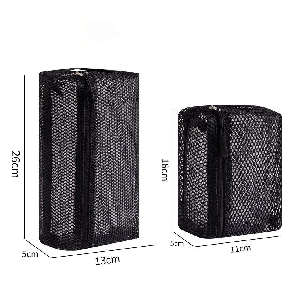 1-3pcs Casual Nylon Storage Pouch Transparent Mesh Mesh Pocket Cosmetic Bag with Zipper Swimming Mesh Packing Travel Storage Bag