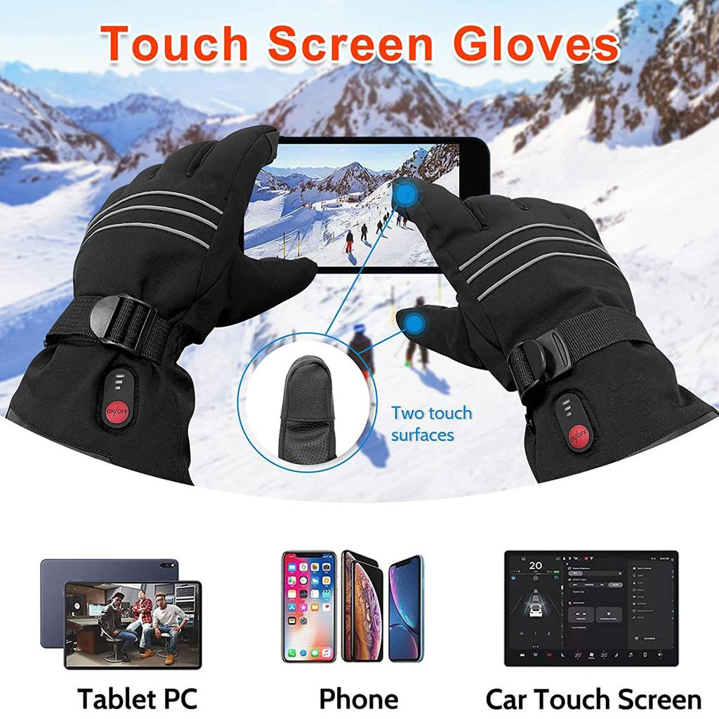 Unisex fleece-oppvarmede hansker for menn kvinner kaldt vær 3 temperaturjusterbar trådløs