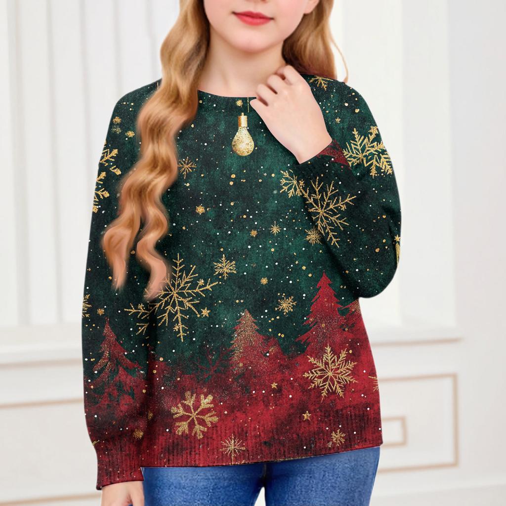 Christmas Day Sweatshirts For Children Boys And Girls Knit Sweater Cute Shirt Fall Crewneck Pullover Tops