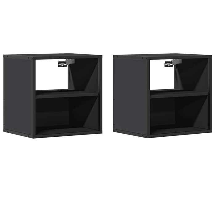 VidaXL Wall-mounted Bedside Tables 2 Pcs Black 40x31x39.5 Cm, Cabinet, Side Table, Bedside Cabinet, Nightstand, Table 848745