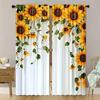 Set Of 2 Vibrant Sunflower Curtains Polyester Drapes Window Treatments Home Decor Holiday Summer Wi Curtain Blackout With Rod Pocket