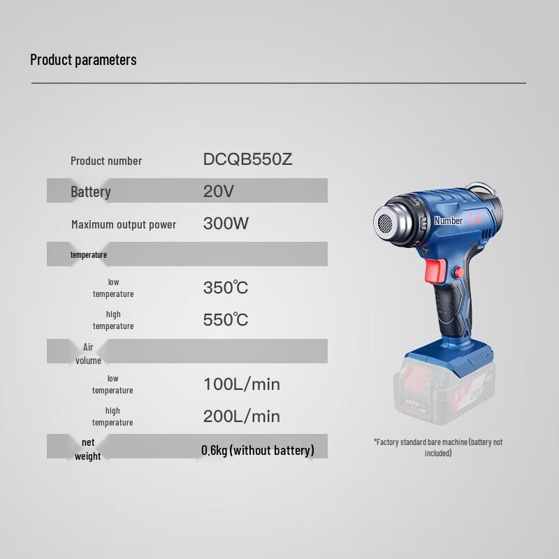 Dongcheng 20V Cordless Brushless Heat Gun CN plug (adapter included)
