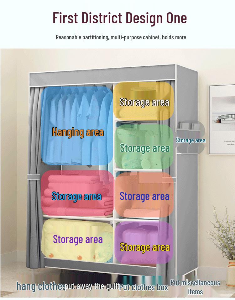 Foldable Fabric Wardrobe: Economical Storage Cabinet & Clothes Rack