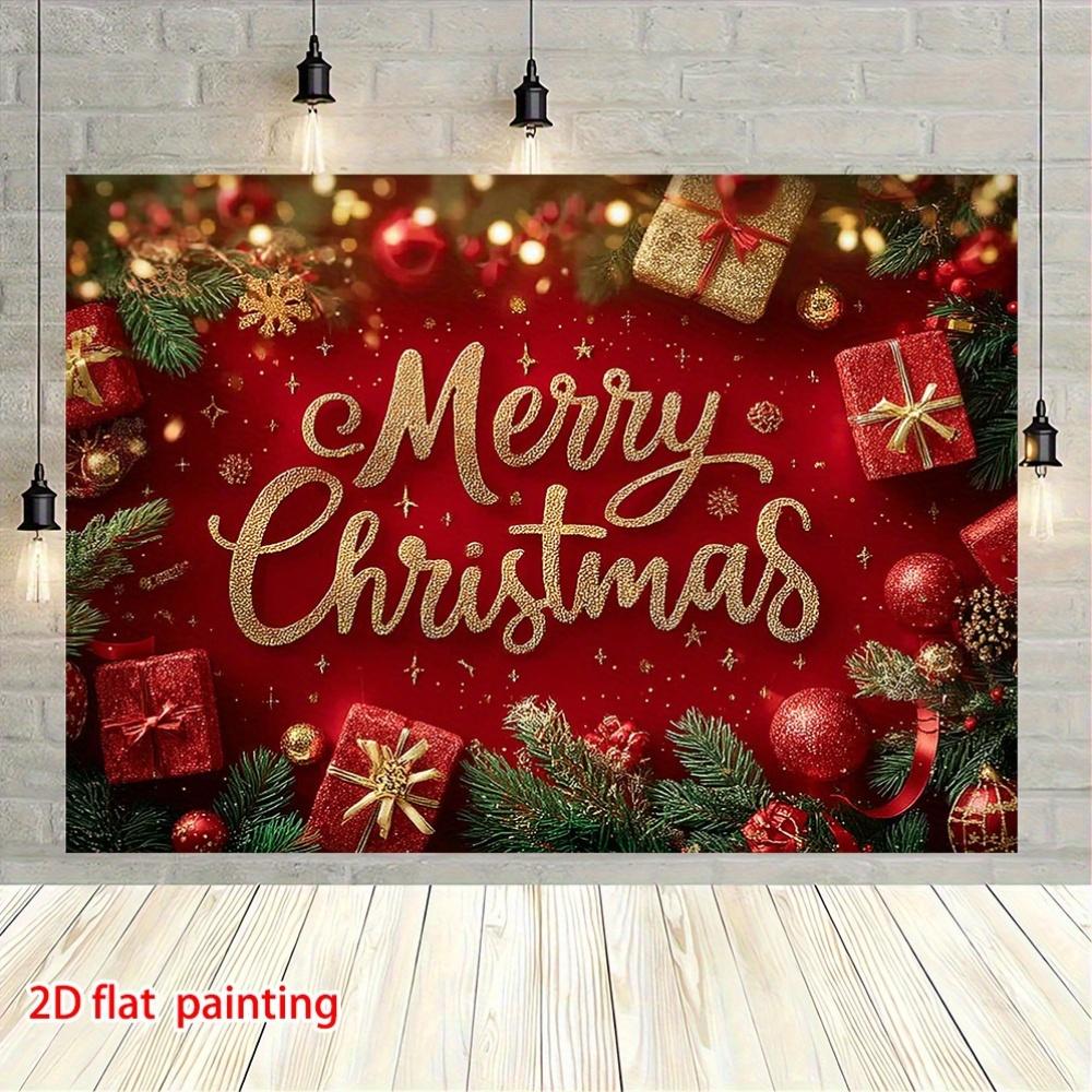 Golden  Merry Christmas Decoration Background Winter Photography Backdrop Decorations For Photo Studio Photo Booth Christams Party