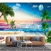 3d Beach Wall Murals Coconut Trees Wallpaper Beach Sea Birds Sailboat Murals Living Room Bedroom Wall Paper