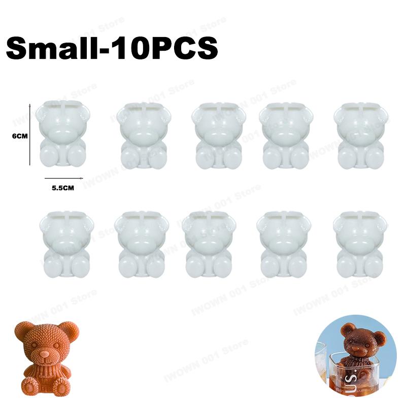 Cute 3D Bear Shape Silicone Ice Cube Mold Ice Grinder Ice Cream Making Molds Cold Drink Coffee DIY Tools for Home Use