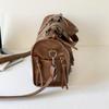 Faux Leather Duffel Bag Women's Fashion Shoulder Tote with Front Zip Pocket