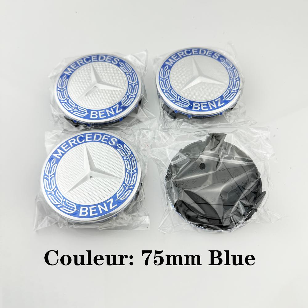 for logo Emblem 4Pcs 75mm Mercedes Benz B/C/E/S Class A Class C200 LGLC GLK CLA GLA GLE GL Car Wheel Center Hub Caps Cover Badge QO1