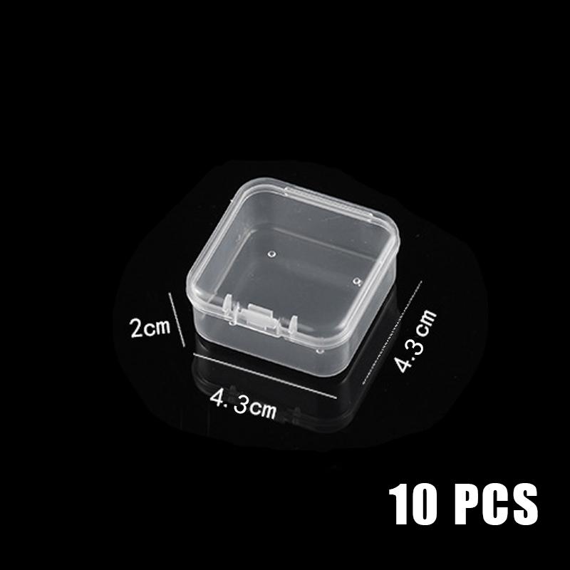 5/10 Pcs PP Storage Box Mini Transparent Plastic Case Container Square Rectangle Packaging Box For Jewellry Beads Small Items