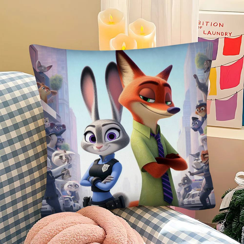1Pc Cartoon Z-Zootopia 2 Pillow Case Fashion Square Pillowcase Bedroom Sofa Room Ins Decoration Leisure